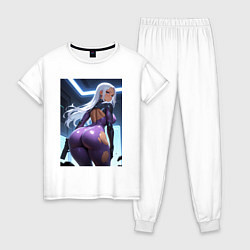 Пижама хлопковая женская Девушка-киллер, цвет: белый