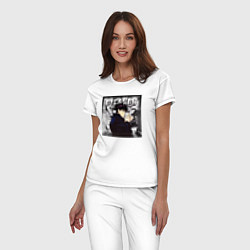 Пижама хлопковая женская Мегуми магическая битва, цвет: белый — фото 2