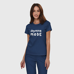 Пижама хлопковая женская Depeche Mode - sofad logo, цвет: тёмно-синий — фото 2