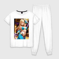 Пижама хлопковая женская Марин Китагава косплей восточный танец, цвет: белый
