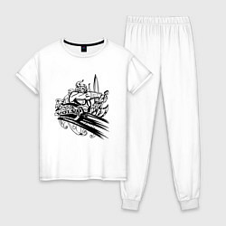 Пижама хлопковая женская Вольво viking, цвет: белый