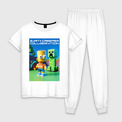 Женская пижама Bart and Creeper - collaboration ai art
