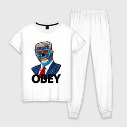 Пижама хлопковая женская Trump obey, цвет: белый