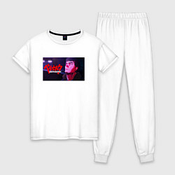 Пижама хлопковая женская Гатс бегущий по лезвию, цвет: белый