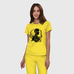 Пижама хлопковая женская Кибердоктор будущего, цвет: желтый — фото 2