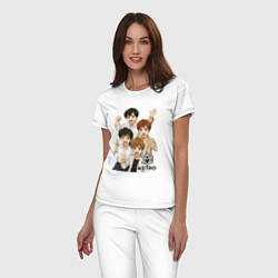 Пижама хлопковая женская Astro аниме стиль, цвет: белый — фото 2