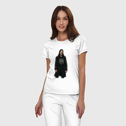 Пижама хлопковая женская Bones в бронежелете, цвет: белый — фото 2