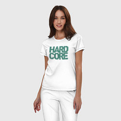 Пижама хлопковая женская Hardcore life, цвет: белый — фото 2