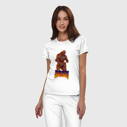 Пижама хлопковая женская Doom солдат, цвет: белый — фото 2