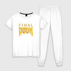 Женская пижама Doom final gold logo
