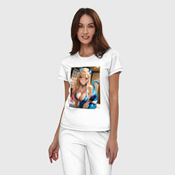 Пижама хлопковая женская Марин Китагава наряде гламурной кошечки, цвет: белый — фото 2