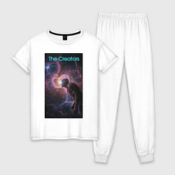 Пижама хлопковая женская The Creators - space giant, цвет: белый