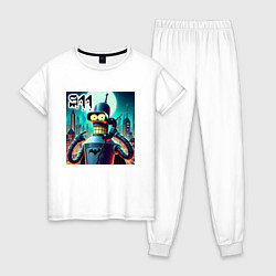 Пижама хлопковая женская Бендермен оператор службы спасения, цвет: белый