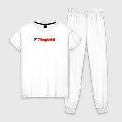 Пижама хлопковая женская Limp Bizkit минималистик, цвет: белый