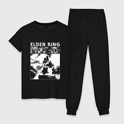 Пижама хлопковая женская Elden ring - white, цвет: черный