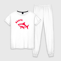 Женская пижама Акула-красный силуэт