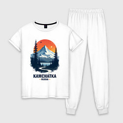 Пижама хлопковая женская Kamchatka, цвет: белый