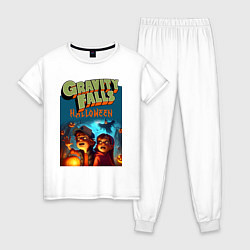 Пижама хлопковая женская Диппер и Мэйбл - хэллоуин фантазия, цвет: белый