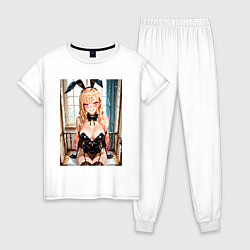 Пижама хлопковая женская Зайка Марин Китагава, цвет: белый