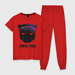 Пижама хлопковая женская Linkin Park: Iridescent, цвет: красный