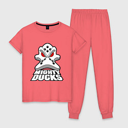 Пижама хлопковая женская HC Anaheim Ducks, цвет: коралловый