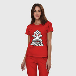 Пижама хлопковая женская HC Anaheim Ducks, цвет: красный — фото 2