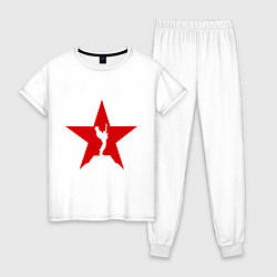 Пижама хлопковая женская Rock Star, цвет: белый