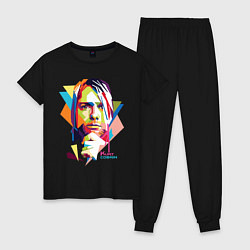 Пижама хлопковая женская Kurt Cobain: Colors, цвет: черный