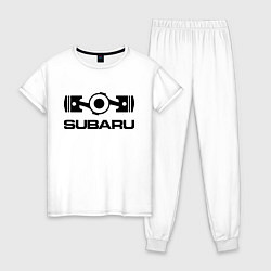 Пижама хлопковая женская Subaru цвета белый — фото 1