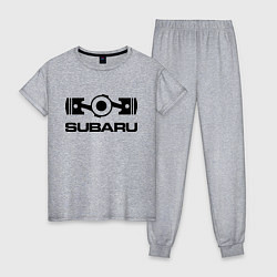 Пижама хлопковая женская Subaru, цвет: меланж