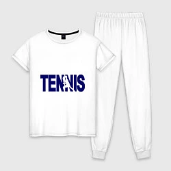 Пижама хлопковая женская Tennis, цвет: белый