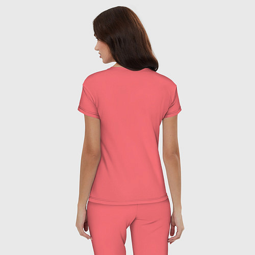 Женская пижама Два дракона Инь Янь / Коралловый – фото 4