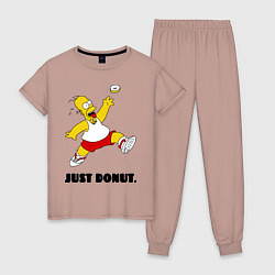 Пижама хлопковая женская Just Donut, цвет: пыльно-розовый