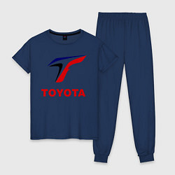 Пижама хлопковая женская Тойота, цвет: тёмно-синий