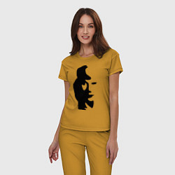 Пижама хлопковая женская Саксофонист или девушка, цвет: горчичный — фото 2