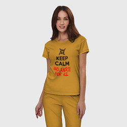 Пижама хлопковая женская Keep Calm & Justice For All, цвет: горчичный — фото 2