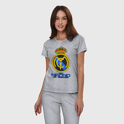Пижама хлопковая женская Real Madrid, цвет: меланж — фото 2