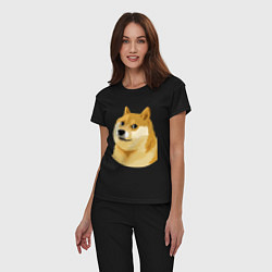 Пижама хлопковая женская Doge, цвет: черный — фото 2