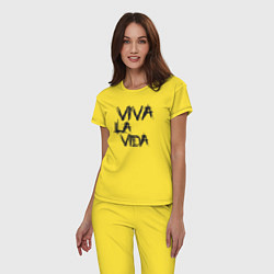 Пижама хлопковая женская Viva La Vida, цвет: желтый — фото 2