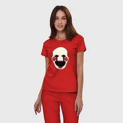 Пижама хлопковая женская Puppet FNAF Марионетка, цвет: красный — фото 2