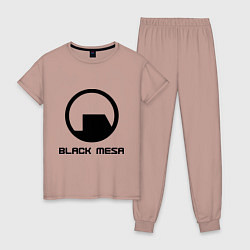 Пижама хлопковая женская Black Mesa: Logo, цвет: пыльно-розовый