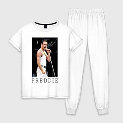 Пижама хлопковая женская Queen: Freddie, цвет: белый