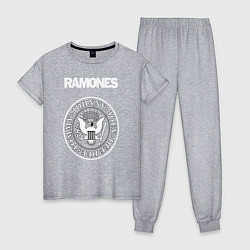 Пижама хлопковая женская Ramones, цвет: меланж