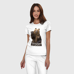 Пижама хлопковая женская Russia: Poly Bear, цвет: белый — фото 2