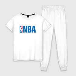 Пижама хлопковая женская NBA, цвет: белый