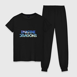 Пижама хлопковая женская Imagine Dragons: Clear Sky, цвет: черный