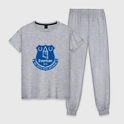 Пижама хлопковая женская Эвертон logo - nil satis nisi optimum, цвет: меланж