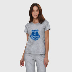 Пижама хлопковая женская Эвертон logo - nil satis nisi optimum, цвет: меланж — фото 2