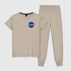 Пижама хлопковая женская NASA, цвет: миндальный