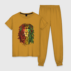 Пижама хлопковая женская Rasta Lion, цвет: горчичный
